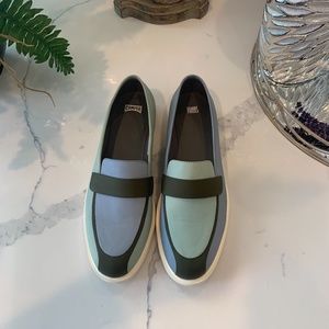 Pastel Green & blue Color Block European Camper